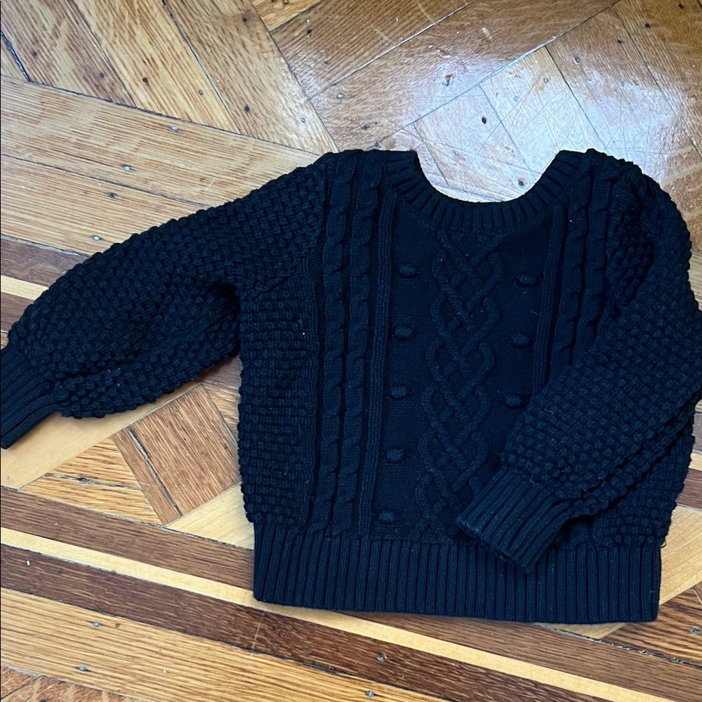 GAP Black Textured Knit Sweater
